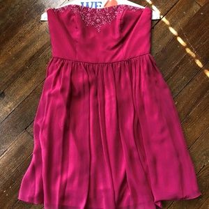 Davids Bridal womens pink strapless formal dress s